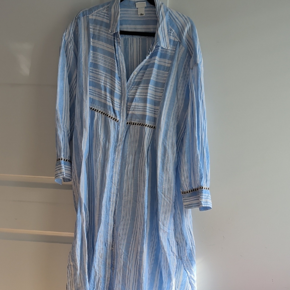 Blue Striped Maxi Dress